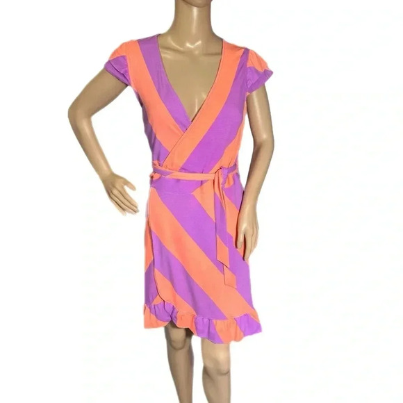 LILLY PULITZER Adriel Always A Party Dress Short Sleeve Wrap Around Mini Size XS - Picture 1 of 12